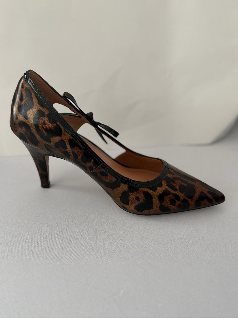 Paolo Leopard-Print Pointed Toe Mary Jane Pump - Brown & Black